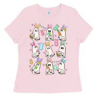Bubblegum Pink bunny ghost Ladies Tee - MaliasSmallBusiness