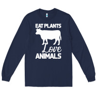 Navy Eat Plants Love Animals Long Sleeve Tee - Bettercallsaul
