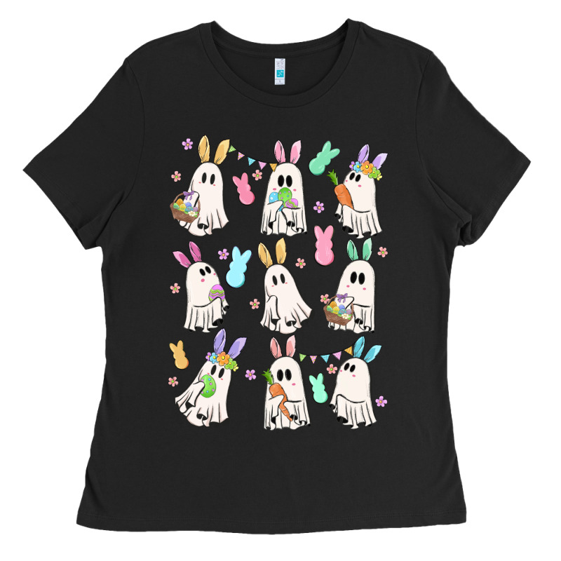 Bunny Ghost Ladies Tee by MaliasSmallBusiness | Teevron