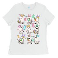 White bunny ghost Ladies Tee - MaliasSmallBusiness