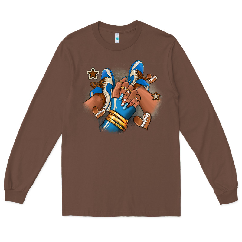 Football Afro Girl Sneakers Long Sleeve Tee by RanaPortraitStore | Teevron