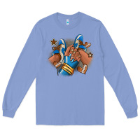 Colony Blue Football afro girl sneakers Long Sleeve Tee - RanaPortraitStore