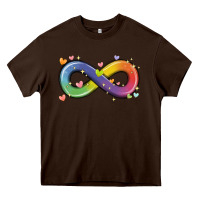 Chocolate Brown infinity symbol autism Heavy Core Tee - MaliasSmallBusiness