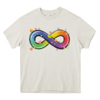 Cream infinity symbol autism Heavy Core Tee - MaliasSmallBusiness