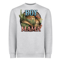 Heather Grey Boy Mama western cactus Cowboy Heavyweight Sweatshirt - HowdyJamesFarm