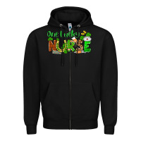Black St. Patrick's One lucky Nurse Zipper Hoodie - OliviaCreatesArt