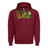 Burgundy St. Patrick's One lucky Nurse Zipper Hoodie - OliviaCreatesArt