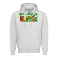 Dove Grey St. Patrick's One lucky Nurse Zipper Hoodie - OliviaCreatesArt