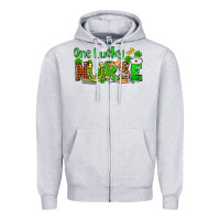Heather Grey St. Patrick's One lucky Nurse Zipper Hoodie - OliviaCreatesArt