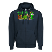 Navy St. Patrick's One lucky Nurse Zipper Hoodie - OliviaCreatesArt