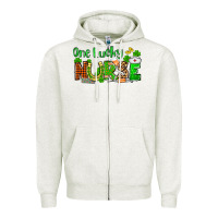Oatmeal Heather St. Patrick's One lucky Nurse Zipper Hoodie - OliviaCreatesArt