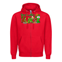 Red St. Patrick's One lucky Nurse Zipper Hoodie - OliviaCreatesArt
