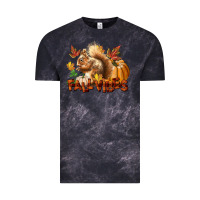 Cloud Black Fall Vibes Squirrel Vintage Tee - LillyAllenDesigns