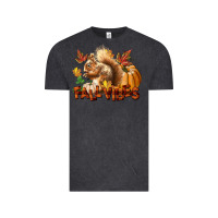 Vintage Black Fall Vibes Squirrel Vintage Tee - LillyAllenDesigns