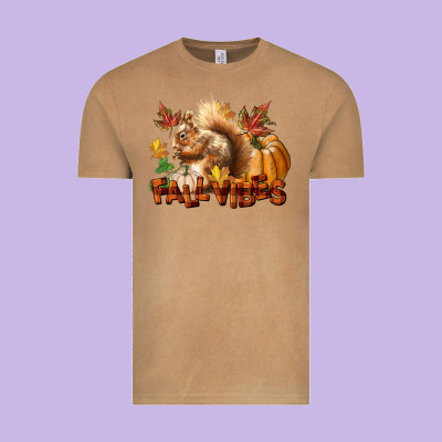 Fall Vibes Squirrel Vintage Tee Designed By Lillyallendesigns