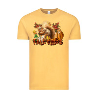 Vintage Mustard Fall Vibes Squirrel Vintage Tee - LillyAllenDesigns