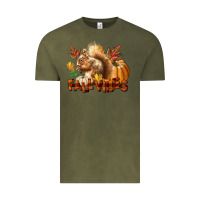 Vintage Olive Fall Vibes Squirrel Vintage Tee - LillyAllenDesigns