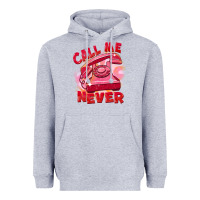 Heather Grey call me never Heavyweight Hoodie - FaDigitalArtStudio
