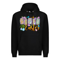 Black Happy Easter Premium Hoodie - OliviaCreatesArt