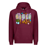 Burgundy Happy Easter Premium Hoodie - OliviaCreatesArt