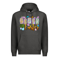 Charcoal Heather Happy Easter Premium Hoodie - OliviaCreatesArt
