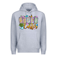 Heather Grey Happy Easter Premium Hoodie - OliviaCreatesArt