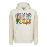 Oatmeal Heather Happy Easter Premium Hoodie - OliviaCreatesArt