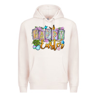 Pale Pink Happy Easter Premium Hoodie - OliviaCreatesArt