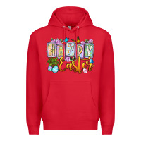 Red Happy Easter Premium Hoodie - OliviaCreatesArt