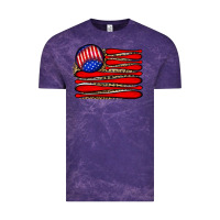 Cloud Purple leopard baseball flag5 Vintage Tee - JahusDesignShop
