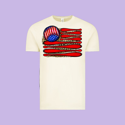 Leopard Baseball Flag5 Vintage Tee Designed By Jahusdesignshop