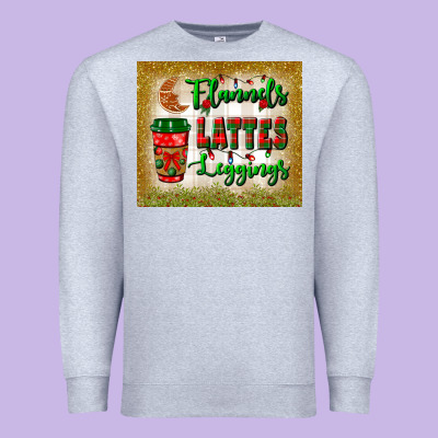Flannels Lattes Leggings Tumbler Premium Sweatshirt Designed By Bundleandbundleshop