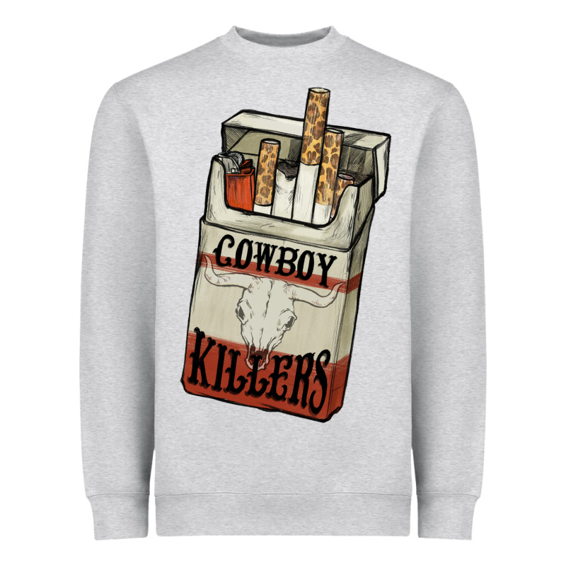 Cowboy Killers Cigarette Package Heavyweight Sweatshirt by HowdyJamesFarm | Teevron