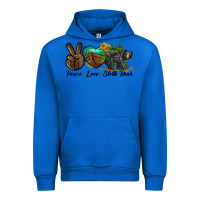 Cobalt peace love sloth bear Urban Hoodie - LillyAllenDesigns