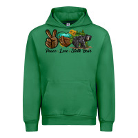 Emerald peace love sloth bear Urban Hoodie - LillyAllenDesigns