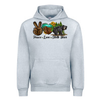 Heather Grey peace love sloth bear Urban Hoodie - LillyAllenDesigns