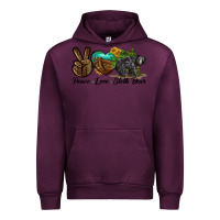 Mauve Wine peace love sloth bear Urban Hoodie - LillyAllenDesigns