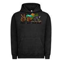 Pigment Black peace love sloth bear Urban Hoodie - LillyAllenDesigns