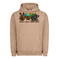 Pigment Burro peace love sloth bear Urban Hoodie - LillyAllenDesigns