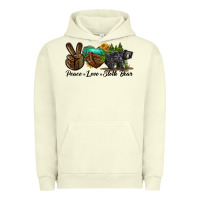 Pigment Pistachio peace love sloth bear Urban Hoodie - LillyAllenDesigns