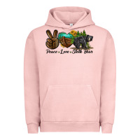 Pigment Salmon peace love sloth bear Urban Hoodie - LillyAllenDesigns
