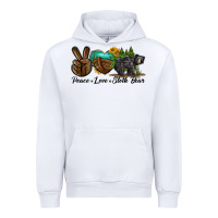 White peace love sloth bear Urban Hoodie - LillyAllenDesigns