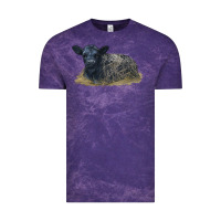 Cloud Purple Black Angus Calf Illustrations Vintage Tee - LillyAllenDesigns