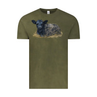 Vintage Olive Black Angus Calf Illustrations Vintage Tee - LillyAllenDesigns