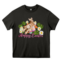 Asphalt easter bunny with carrots and daisy Heavy Core Tee - AdoDesignShop