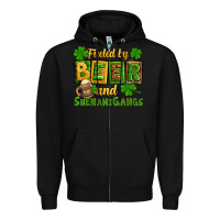 Black St. Patrick's Fueled by beer and shenanigangs Zipper Hoodie - OliviaCreatesArt