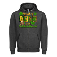 Charcoal Heather St. Patrick's Fueled by beer and shenanigangs Zipper Hoodie - OliviaCreatesArt