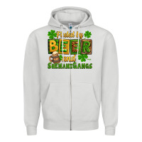 Dove Grey St. Patrick's Fueled by beer and shenanigangs Zipper Hoodie - OliviaCreatesArt