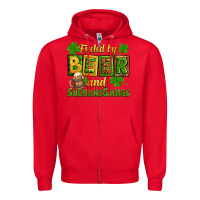 Red St. Patrick's Fueled by beer and shenanigangs Zipper Hoodie - OliviaCreatesArt