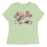 Matcha he lives with bunnys and eggs Ladies Tee - MaliasSmallBusiness